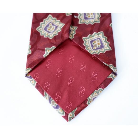 VTG 80s Valentino Italy Floral Mandilion Silk Tie 57" Retro Wedding Luxury Boho - Picture 12 of 16